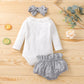 Ensemble trois pièces short à col en dentelle, manches longues et nœud Rombo