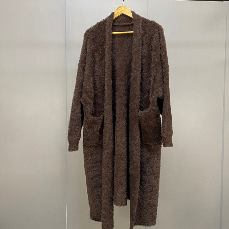Women's Super Long Temperament Thick Knitted Cardigan Jacket