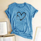 T-shirt décontracté à col rond et manches courtes pour femme, motif cœur d'infirmière, grande taille