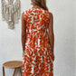 Robe bohème d'été à imprimé plissé et col en V, sans manches, pour femme