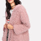 Manteau en peluche à capuche en laine d'agneau pour femme