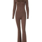 Women's Fashion Pure Color Tight Sports Yoga Jumpsuit With Zipper