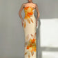 Sexy Slim Fit Printed Tube Top Bodycon Sheath Dress