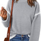 Solid Round Neck Pullover Sweater Autumn And Winter Loose Long Sleeve Tops For Women Clothing