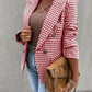 Houndstooth Printed Casual Coat Slim Fit Small Business Suit