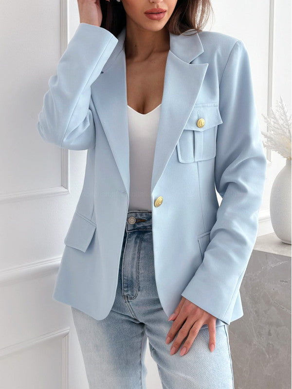 Petit manteau croisé uni pour femme