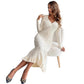 Women's Waist-Cinching Vintage Button Knit Dress