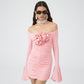 Bell Sleeve Floral Dress Pleating Tube Top Dress Method
