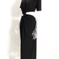 Spice Girl Waisted Long Dress Cold Wind Slim Kink Hollow Pleat Loose