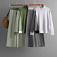 Half Turtleneck Loose Knitted Top Wide Leg Pants Two-piece Set