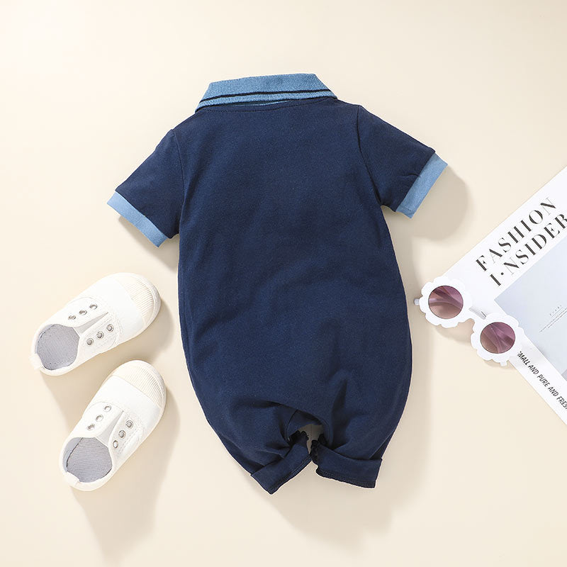 Grenouillère une pièce pour bébé et nourrisson, style boxer rayé tendance