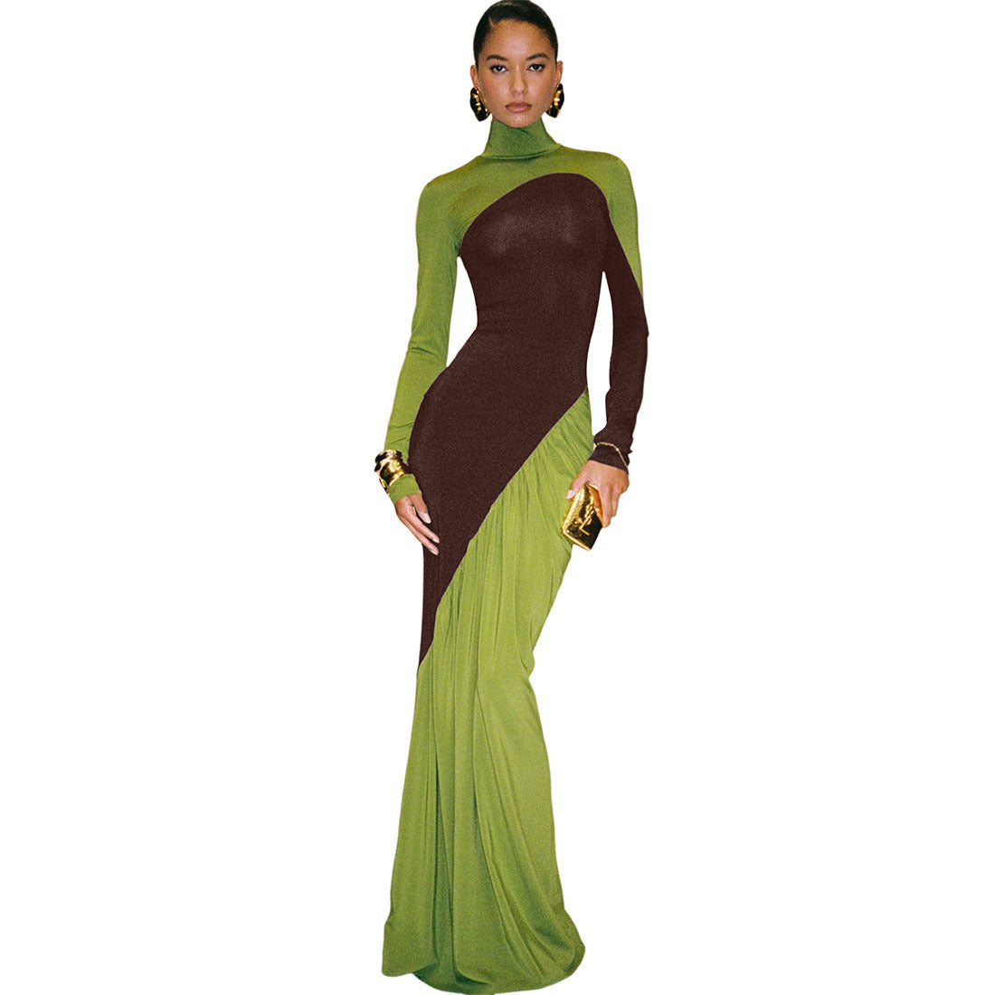 Fashionable And Creative Street-Style Patchwork High-Waist Bodycon Dress For Women