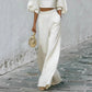 Womens Short Top And High-Waisted Casual Pants Two-Piece Set