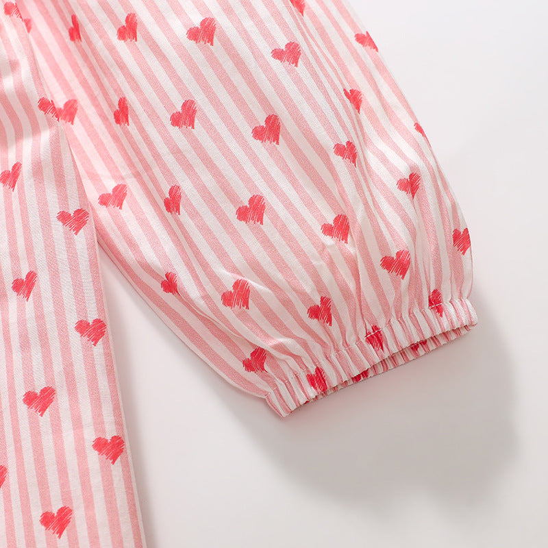Robe à manches longues en coton pour enfants, imprimée