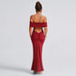 Socialite Style Elegant Backless Off-shoulder Dress Women