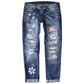 Slim-fit Printed Women's Denim Pants