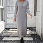 Robe en tricot à boutons européenne et américaine