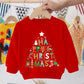 Pull pour enfant imprimé Père Noël, bonhomme de neige, élan