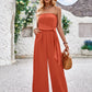 Women's Fashion Casual Pure Color Tube-top Tie Waist Slim Fit Bodysuit