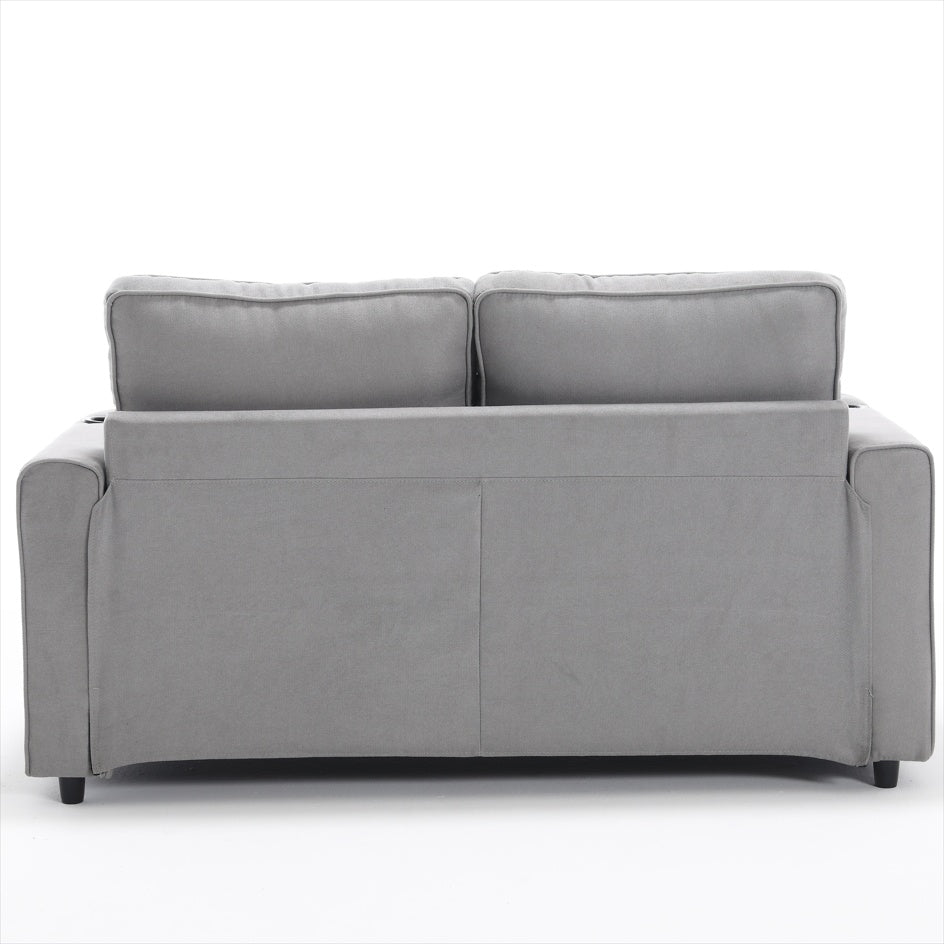 3-in-1 Upholstered Futon Sofa Convertible Sofa Bed,Foldable Tufted Loveseat With Pull Out Sleeper Couch Bed
