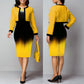 Plus Size Women's Vest Dress Cardigan Jacket Two-piece Set
