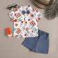 Ensemble chemise et short imprimés style gentleman pour garçon