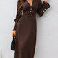 Autumn Casual V-Neck Shirt Dress