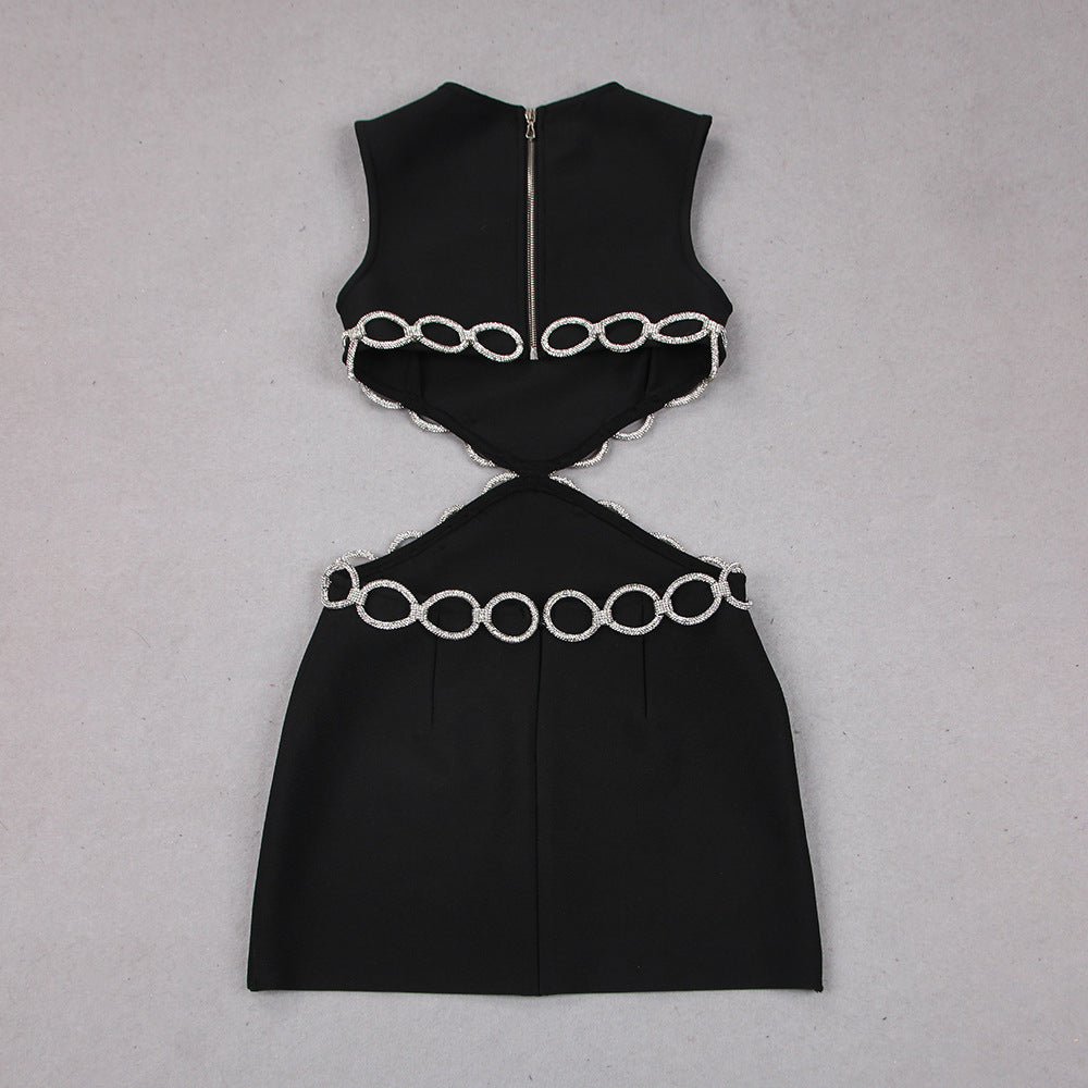 Banquet Party Rhinestone Sleeveless Bandage Dress