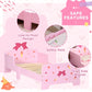 ZONEKIZ Princess Themed Kids Toddler Bed W  Cute Patterns, Safety Rails, For Ages 3 6 Years