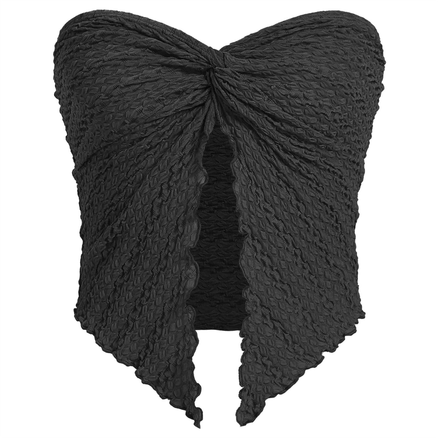 European And American Fashion Pleated Twist Tube Top Backless Top