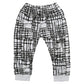 Boys Black Letter Top Check Pants Set