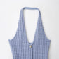 European, American And French Style Fashion Stretch Hanging Collar Dress
