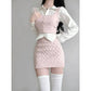 Niche Bandage Dress Sweater Vest Girl Hip Skirt Autumn Suit Women