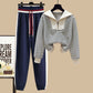 Combinaison de sport printemps rayée col marin pull zippé