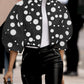 Women's Fashion Temperament Polka Dot Print Short Jacket