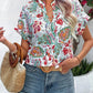 V-neck Painted Color Printing Short Sleeve