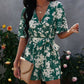 V-Neck Short Sleeve Chiffon Jumpsuit Shorts