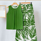Womens Sleeveless Irregular Tank Top And Pants Fashionable Printed Two-Piece Set