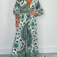 V-neck Printed Jumpsuit Plus Size Casual Jumpsuit