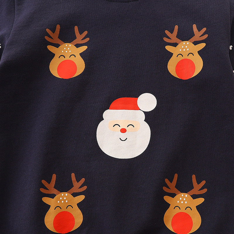 Pull pour enfant style européen et américain, imprimé élan
