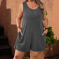 European And American Fashion Sleeveless Vest Pocket Plus Size Women's Jumpsuit