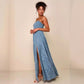 Elegant Embroidery Evening Tube Top Off-shoulder Slim Fit Large Swing Dress