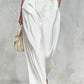 Elegant High Quality Zip Up Collar Long Sleeved Shirt And Wide Leg Pants Set