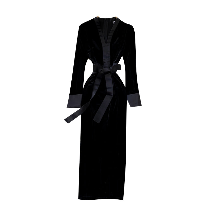 Ladies Fashion Personality Vintage Velvet Dress