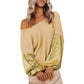 Pull ample de couleur unie à épaules dénudées