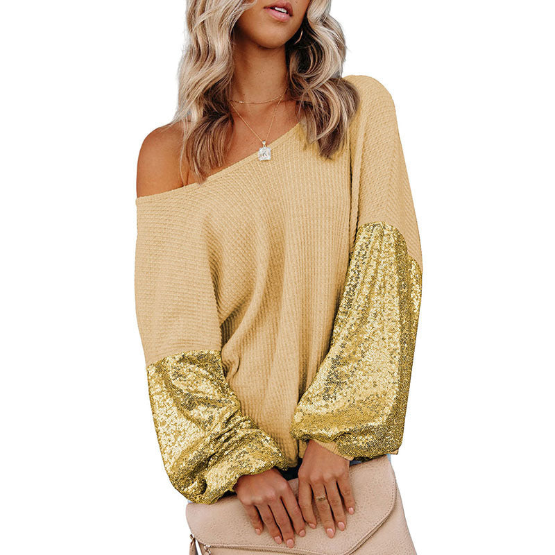Pull ample de couleur unie à épaules dénudées