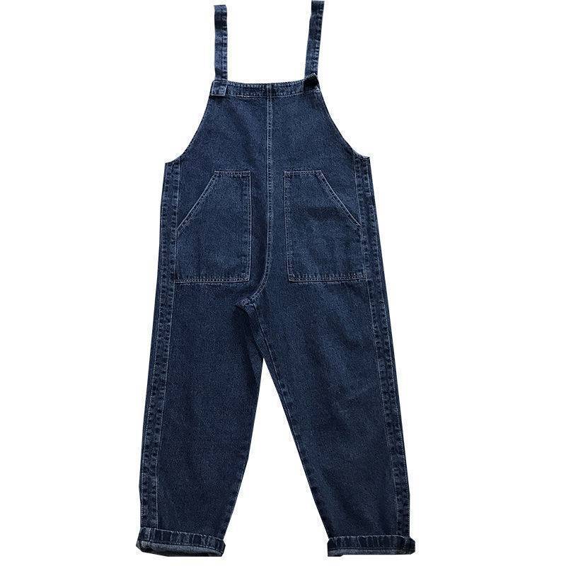 Women's High-waist Straight-leg Soft Denim Overalls