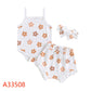 Ensemble trois pièces avec short et foulard à imprimé floral