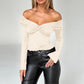 Women's Solid Color Long-sleeved Knitted Top