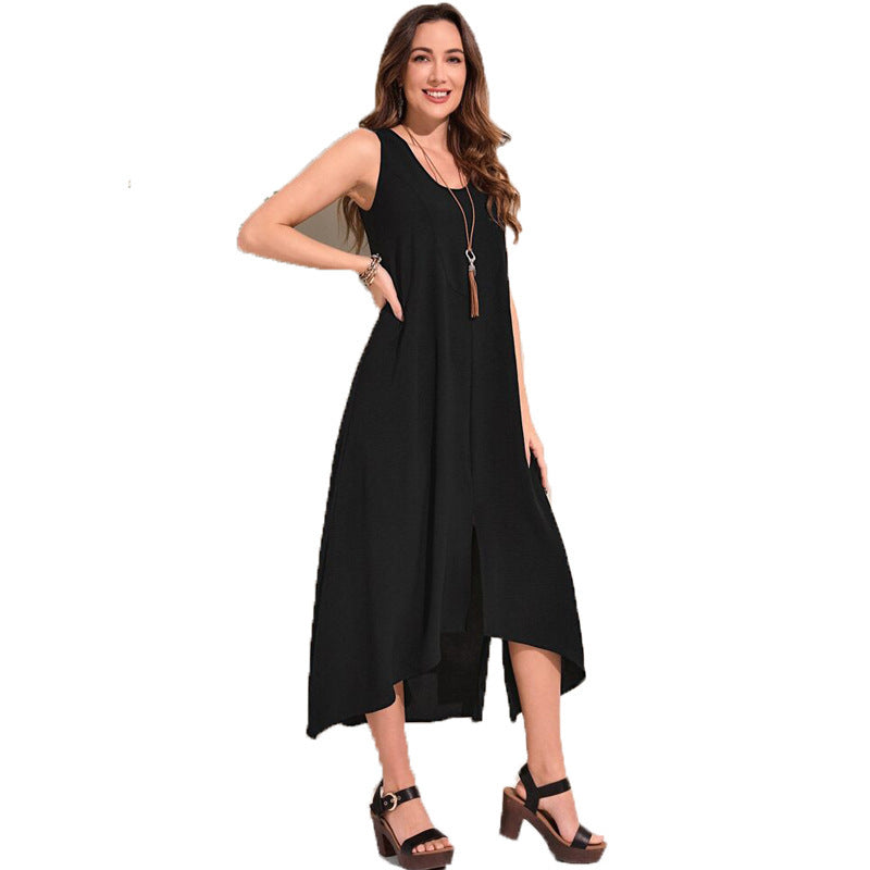 Robe ample décontractée sans manches pour femme